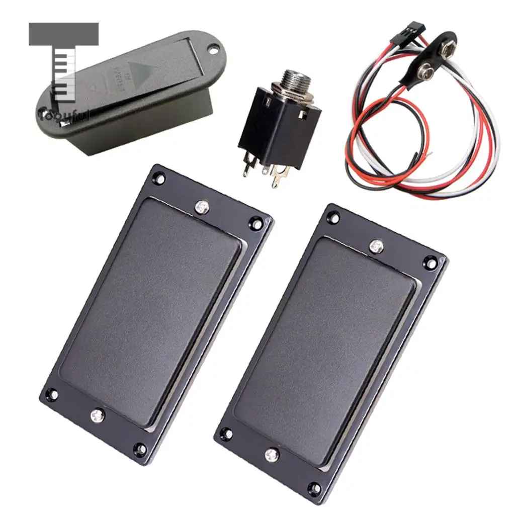 Tooyful Double Coils Humbucker Pickup w/ Battery Cover Socket Plug for 6-String Electric Guitar
Tooyful Double Coils Humbucker Pickup w/ Battery Cover Socket Plug for 6-String Electric Guitar