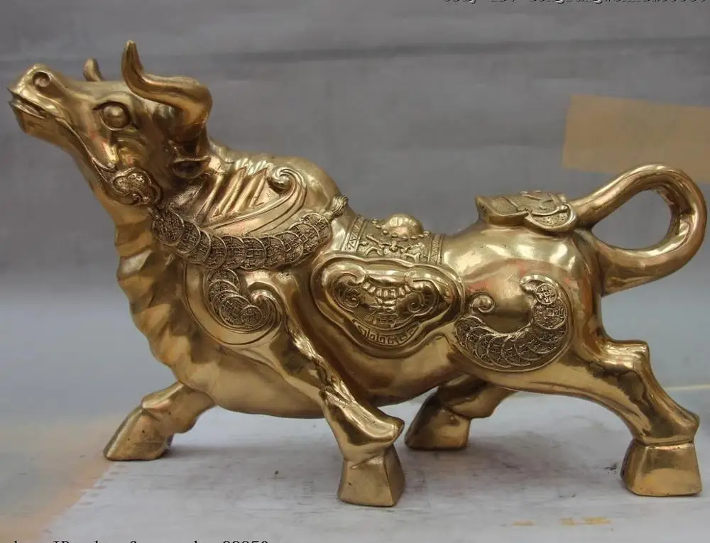 Chinese Palace Brass Copper Art Sculpture Wealth Money Bull Ox Cattle Cow Statue
Chinese Palace Brass Copper Art Sculpture Wealth Money Bull Ox Cattle Cow Statue