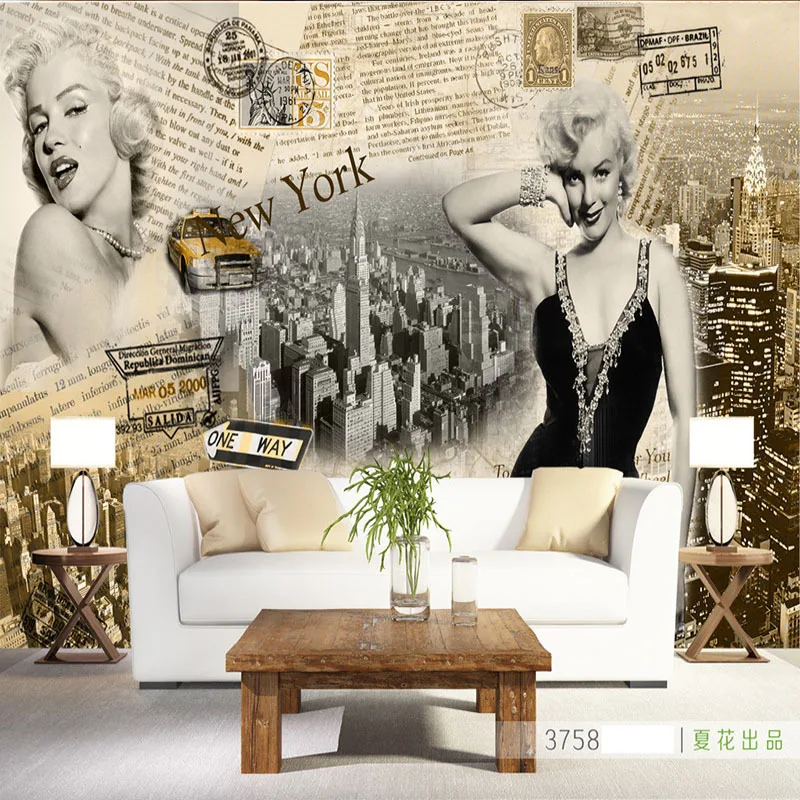 Classic Marilyn Monroe Personal Art Wallpaper Vintage Non-woven Paper Wall Painting Bedroom Living Room Customized Large Mural
Classic Marilyn Monroe Personal Art Wallpaper Vintage Non-woven Paper Wall Painting Bedroom Living Room Customized Large Mural