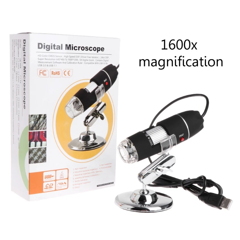 Микроскоп 1600X, 8 светодиодный, USB, Цифровая ручная лупа, эндоскопическая камера
Микроскоп 1600X, 8 светодиодный, USB, Цифровая ручная лупа, эндоскопическая камера
