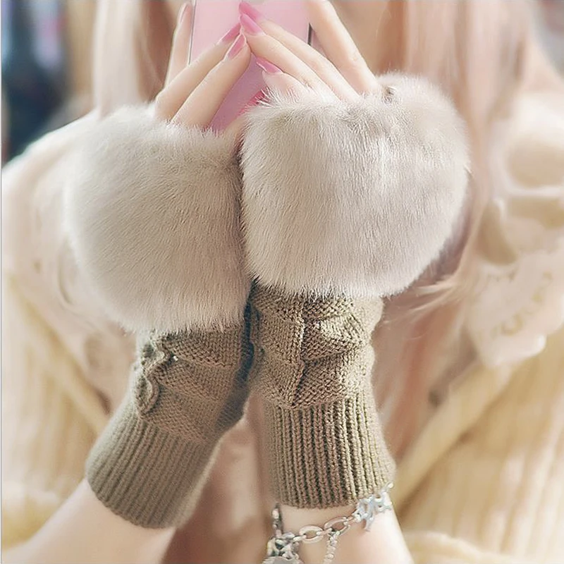 Winter Cute warm smart point female gloves Plush Fingerless cartoon gloves Knitted Wrist Gloves Women faux fox Fur Warm gloves
Winter Cute warm smart point female gloves Plush Fingerless cartoon gloves Knitted Wrist Gloves Women faux fox Fur Warm gloves