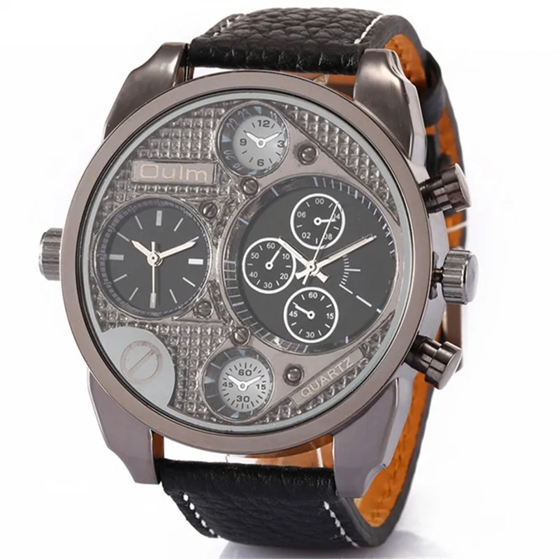 Cool Big Face Oulm Brand Mens Quartz Watches Double Time Show Leather Band Casual Sports Watch Montre Homme de Marque Mode 2018
Cool Big Face Oulm Brand Mens Quartz Watches Double Time Show Leather Band Casual Sports Watch Montre Homme de Marque Mode 2018