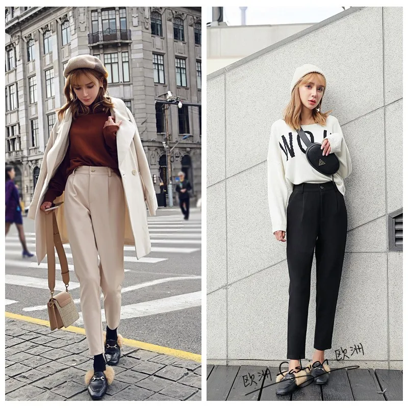 Woolen Harem Pants Female Autumn And Winter Straight Loose Feet Nine Points High Waist Pants Suit Pants Was Thin And Thick
Woolen Harem Pants Female Autumn And Winter Straight Loose Feet Nine Points High Waist Pants Suit Pants Was Thin And Thick
