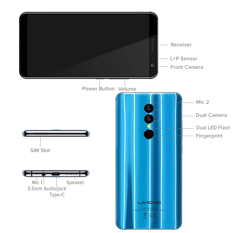 Umidigi A1 Pro смартфон Глобальный Версия 5 "Android 8 1 MTK6739 4 ядра 3 ГБ + 16 3150 мАч двойной