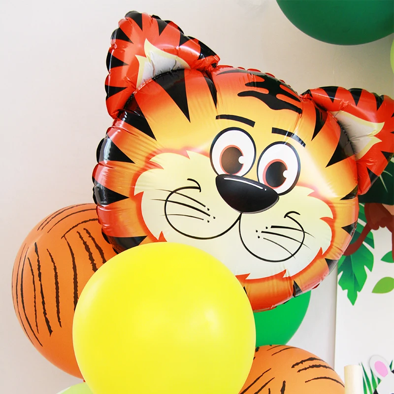 Джунгли животные тигр Лев День рождения украшение шар гирлянда со складками