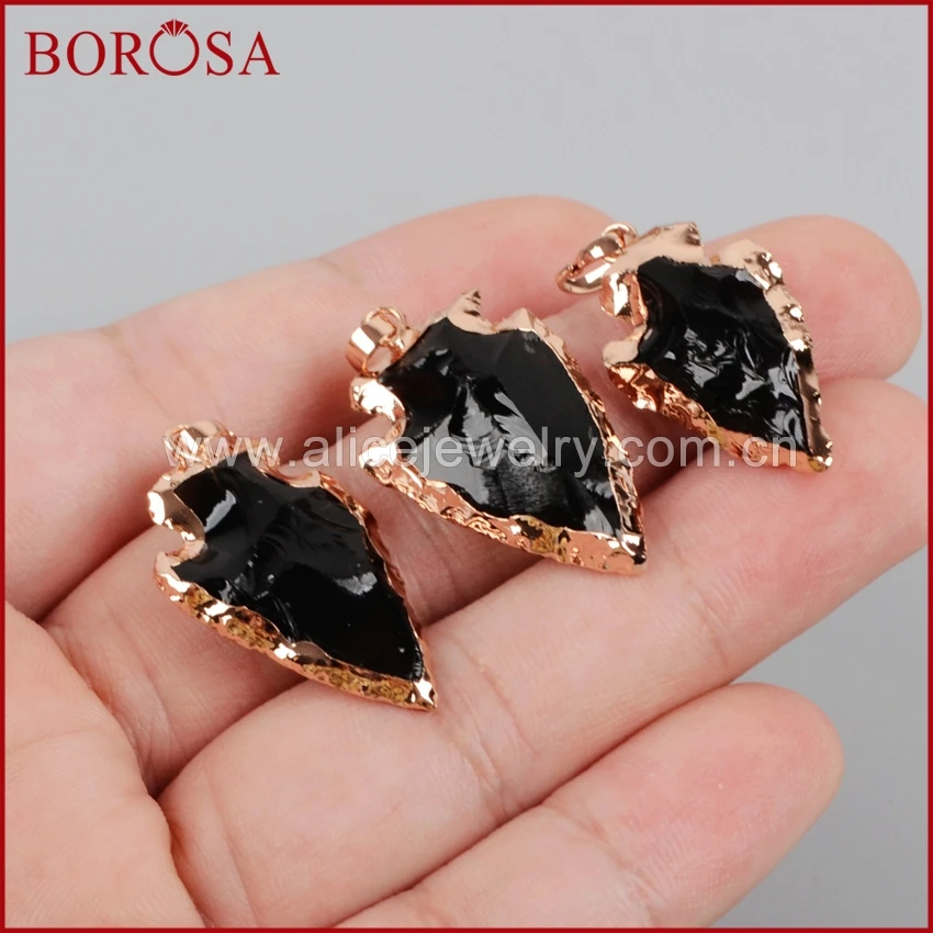 BOROSA 1piece Arrowhead Rose Gold Color Black Obsidian Pendant Bead,3 Sizes Natural Stone Drusy Necklaces Pendants R0503
BOROSA 1piece Arrowhead Rose Gold Color Black Obsidian Pendant Bead,3 Sizes Natural Stone Drusy Necklaces Pendants R0503