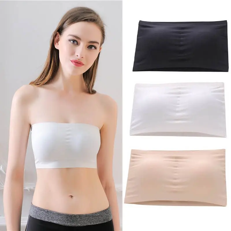 Women Wireless Bars Solid Removable Pads Bandeau Seamless Crop Bras for Women Strapless Padded Bras 
Women Wireless Bars Solid Removable Pads Bandeau Seamless Crop Bras for Women Strapless Padded Bras
