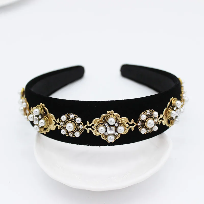 NEW Baroque High grade crystal Rhinestone Clock Hair Hoop Headband Hairband for Women Girls Bezel Hair Band Catwalk Hair