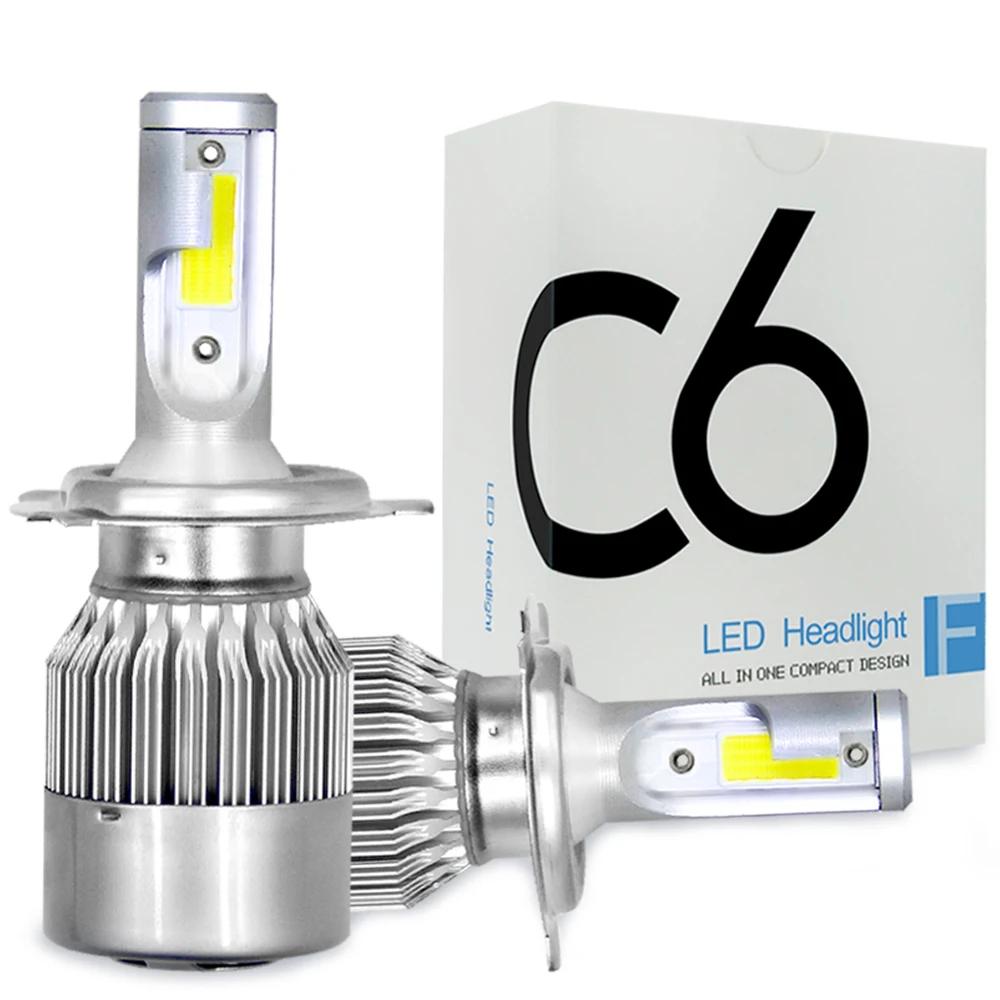 COOLFOX S2 C6 LED H4 H7 Head светильник H1 H3 H11 H13 9004 9005 9006 9007 H27 автомобисветильник пы
