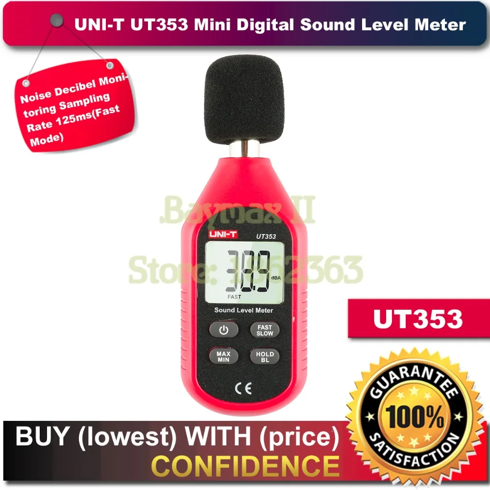 Цифровой мини-измеритель уровня звука UNI-T UT353 30 ~ 130 дБ с быстрым/медленным режимом выборки
Цифровой мини-измеритель уровня звука UNI-T UT353 30 ~ 130 дБ с быстрым/медленным режимом выборки