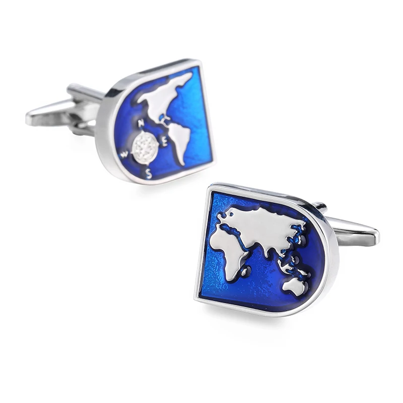 High quality fashion men's shirts Cufflinks Blue Enamel Global map of the globe Cufflinks
High quality fashion men's shirts Cufflinks Blue Enamel Global map of the globe Cufflinks