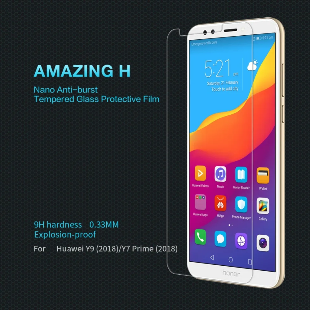 10 шт. оптовая продажа Huawei Honor 7c закаленное Стекло Nillkin Экран протектор