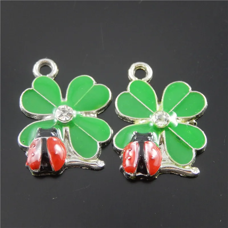 10pcs Fashion Wholesale Lovely Clover And Ladybugs Enamel Pendant Charms Accessory Green+Red
10pcs Fashion Wholesale Lovely Clover And Ladybugs Enamel Pendant Charms Accessory Green+Red