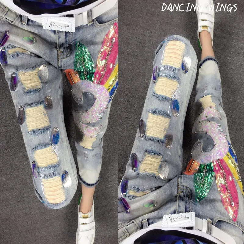Spring Autumn Women's Fashion Hole Sequins Beads Denim Pants High Waist Straight Pants Vintage Pencil Jeans
Spring Autumn Women's Fashion Hole Sequins Beads Denim Pants High Waist Straight Pants Vintage Pencil Jeans