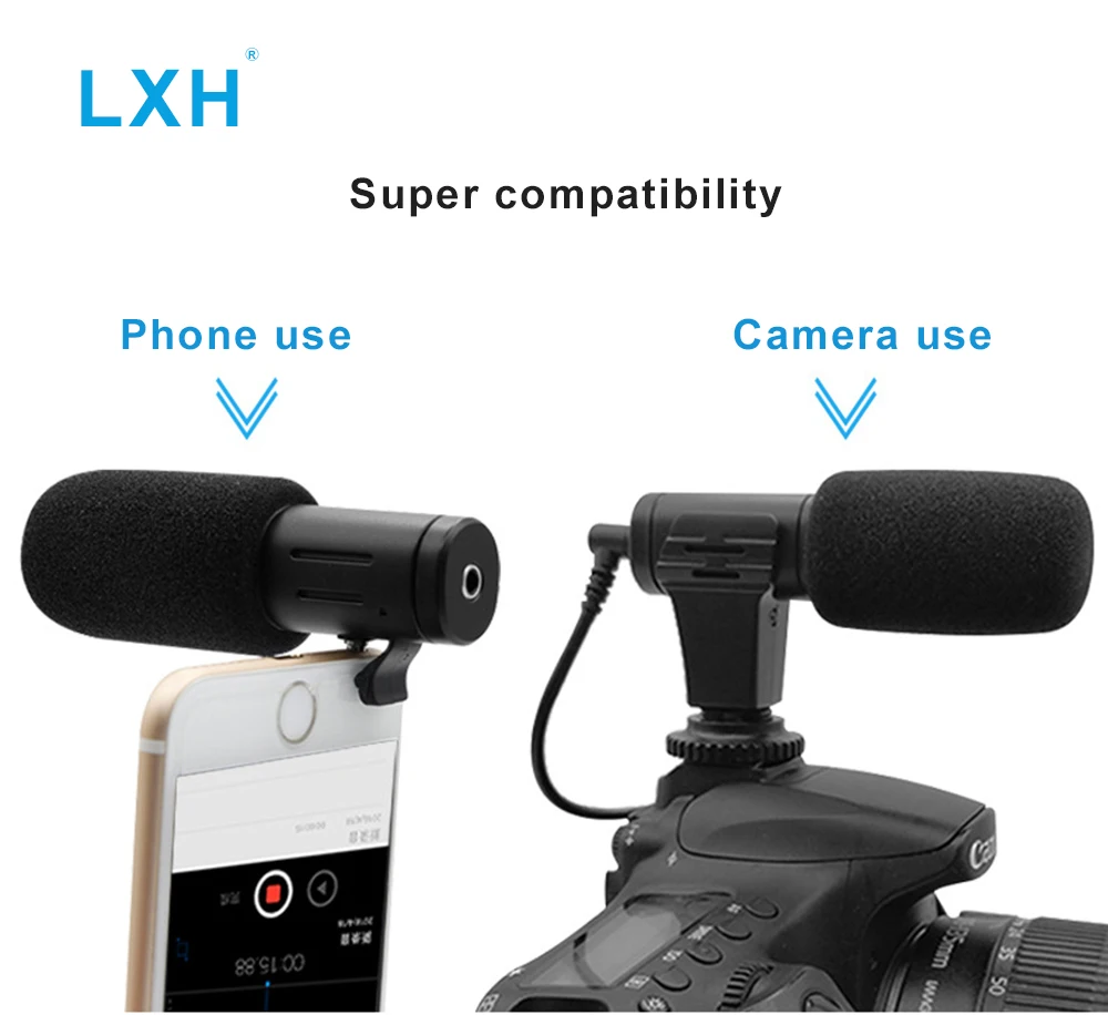 LXH Universal Camera Micphone Interview record Mini-microphone For Canon Nikon Sony Fuji Pentax Digital camera For Smart phone
LXH Universal Camera Micphone Interview record Mini-microphone For Canon Nikon Sony Fuji Pentax Digital camera For Smart phone