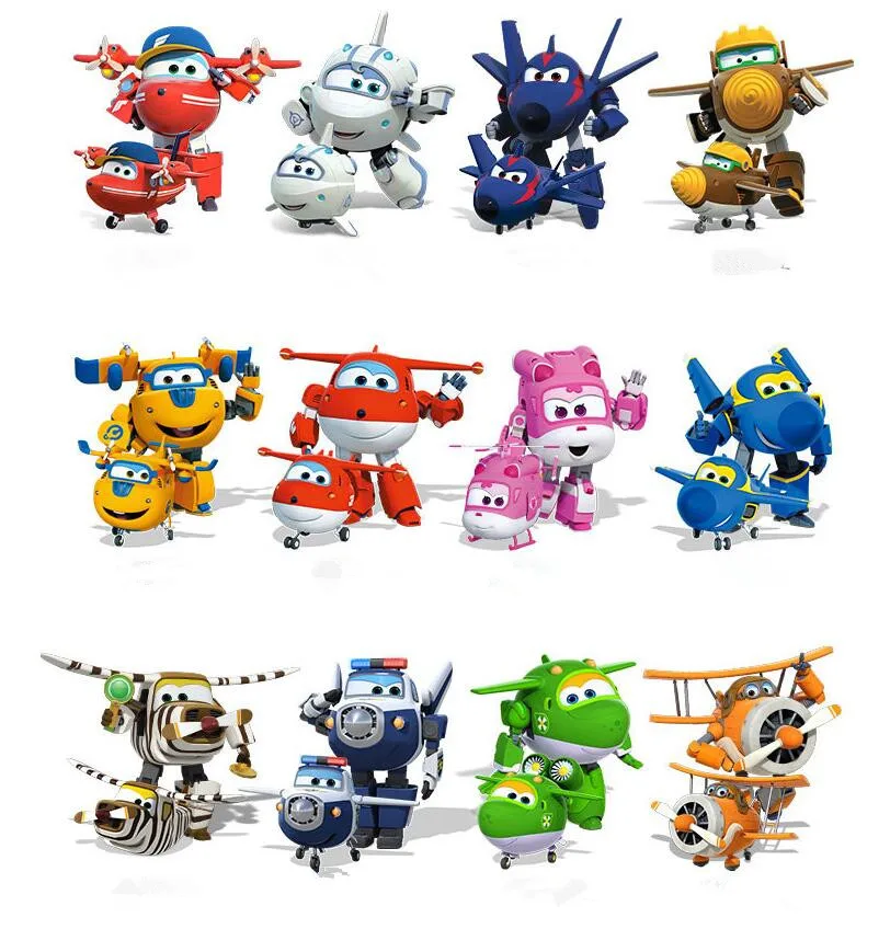Фото 13 стилей новейшие игрушки Super Wings 7 см робот трансформер мини самолеты фигурки для