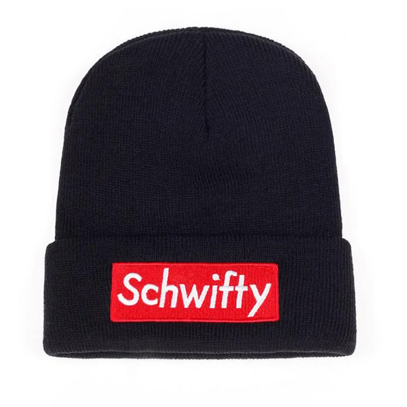 Модная вязаная шапка Schwifty мужская и женская зимняя теплая Skullies шерстяная унисекс