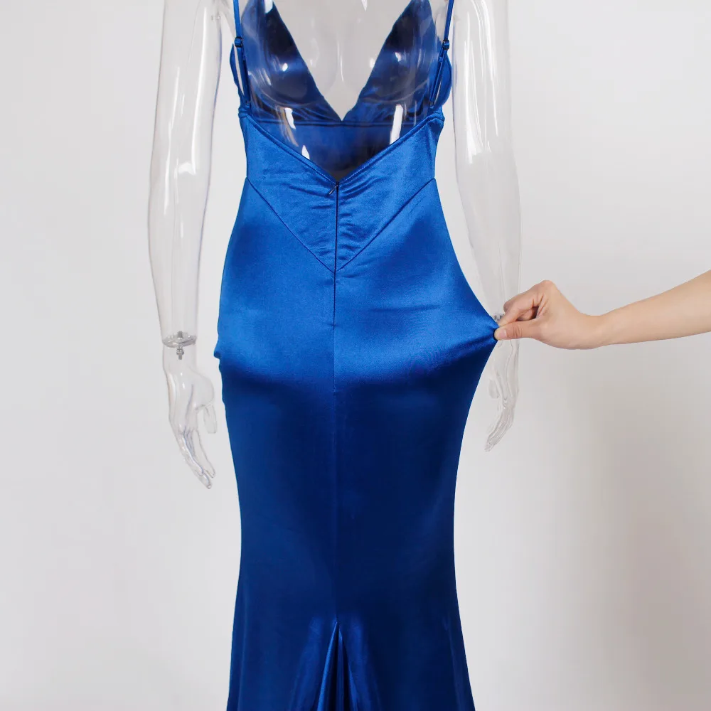 Deep V Neck Party Dress Backless Bodycon Maxi Dress Sleeveless Open Back Stretch Mermaid Dress
Deep V Neck Party Dress Backless Bodycon Maxi Dress Sleeveless Open Back Stretch Mermaid Dress