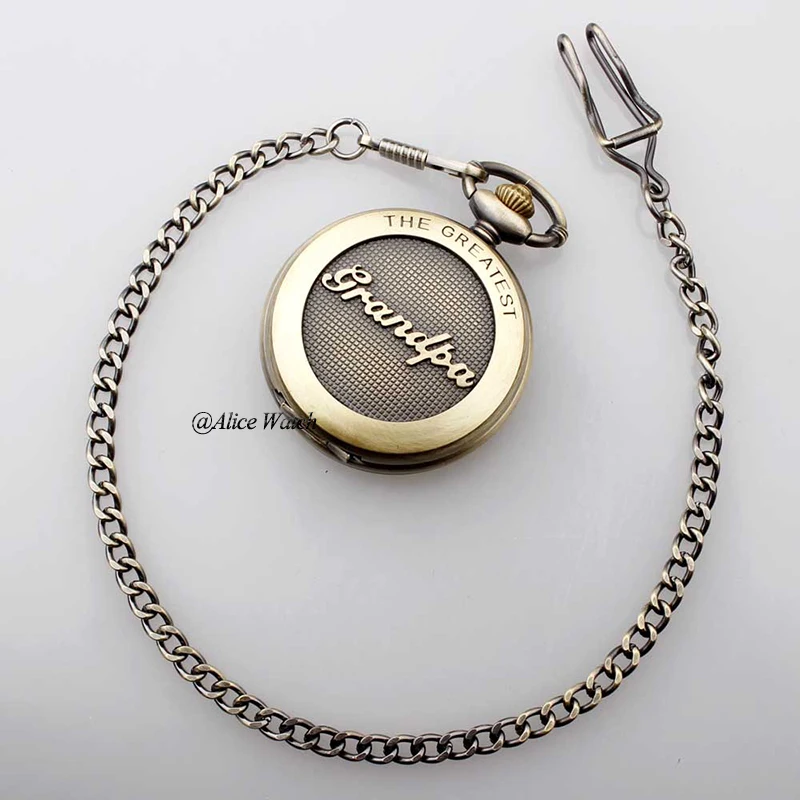 Роскошные серебряные золотые кварцевые карманные часы дедушка Fob с цепочкой для