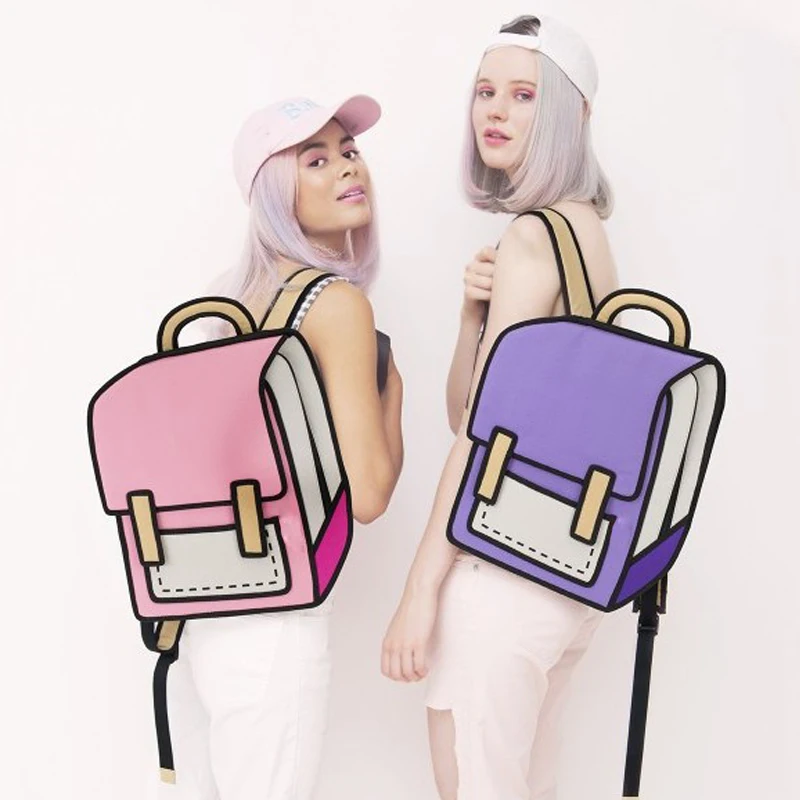 Women Backpack 3D Jump Style 2D Drawing Cartoon Back Bag Comic Messenger Tote Fashion Cute Student Bags Unisex Knapsack Bolos
Women Backpack 3D Jump Style 2D Drawing Cartoon Back Bag Comic Messenger Tote Fashion Cute Student Bags Unisex Knapsack Bolos