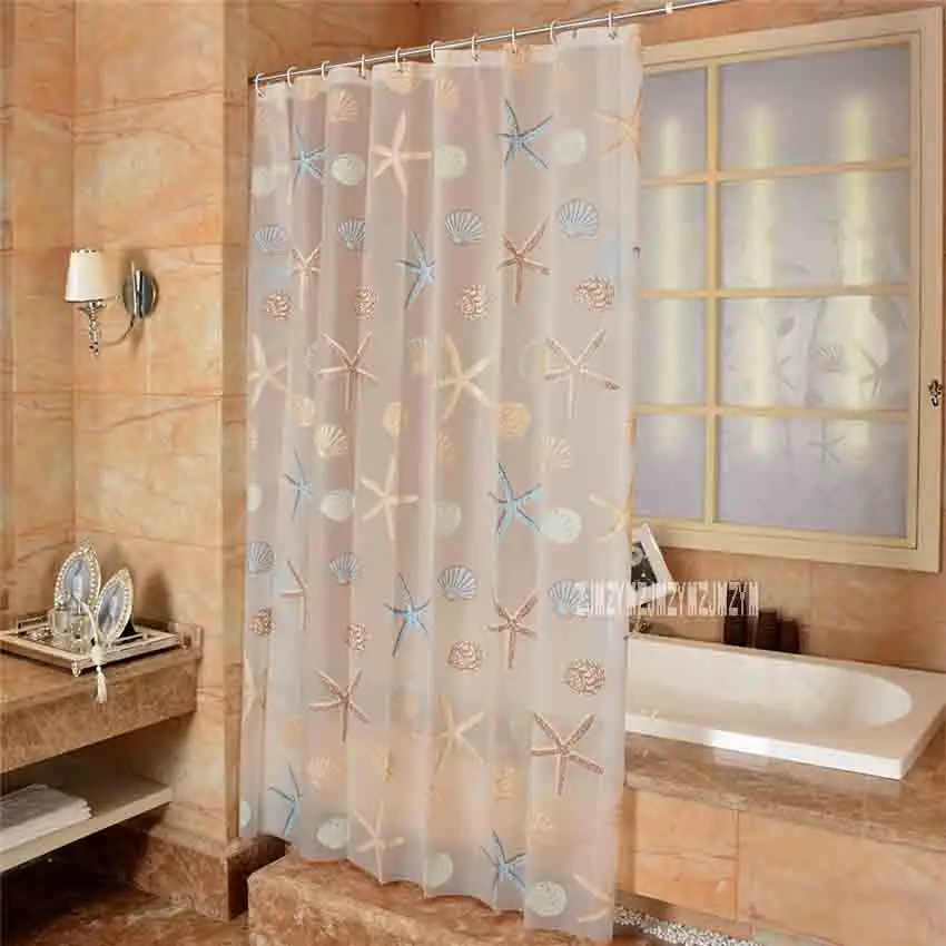 

180*200cm New High-quality Waterproof And Mould Proof Padded Bathroom Shower Curtain Bathroom Curtain With 14pcs Plastic C-Rings