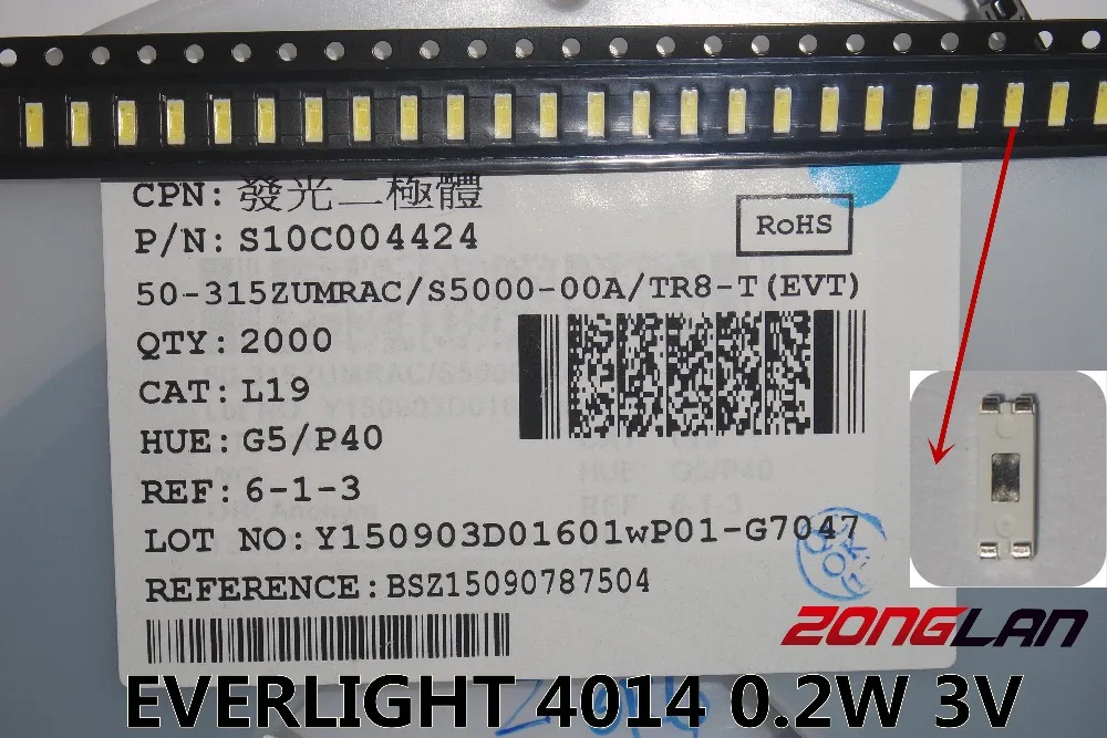Светодиодная подсветильник КА для ЖК телевизора 50 шт./лот лампа SMD LED s 3 в 4014 60 мА
