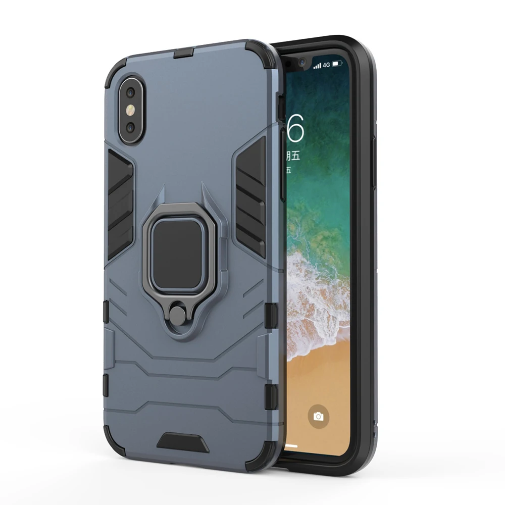 Задняя крышка для iPhone X 8 плюс Магнитная автомобиля кольцо держатель подставка