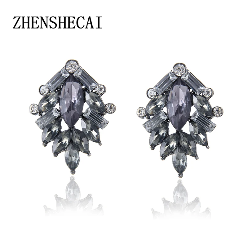 Женские серьги с кристаллами e0229 большие украшения ручной работы|love earrings|stud crystal