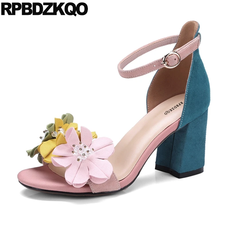 Elegant Shoes Open Toe Pink Flower Ankle Strap Nice Designer Pumps Beaded Chunky Thick High Heels Women Sandals 2021 Summer
Elegant Shoes Open Toe Pink Flower Ankle Strap Nice Designer Pumps Beaded Chunky Thick High Heels Women Sandals 2021 Summer
