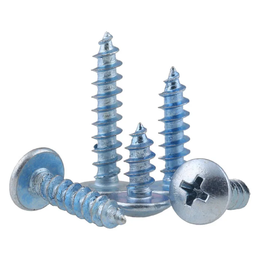 30Pcs M4 M5 Cross Recessed Large Flat Head Self-tapping Screws Hardened Blue Zinc Wood Screws
30Pcs M4 M5 Cross Recessed Large Flat Head Self-tapping Screws Hardened Blue Zinc Wood Screws