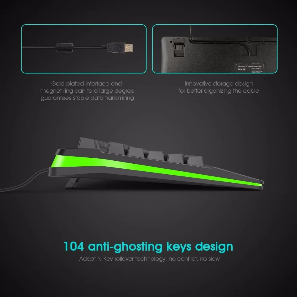 РК Pro104 RGB механическая клавиатура Проводная с подсветкой макро настройки стороны