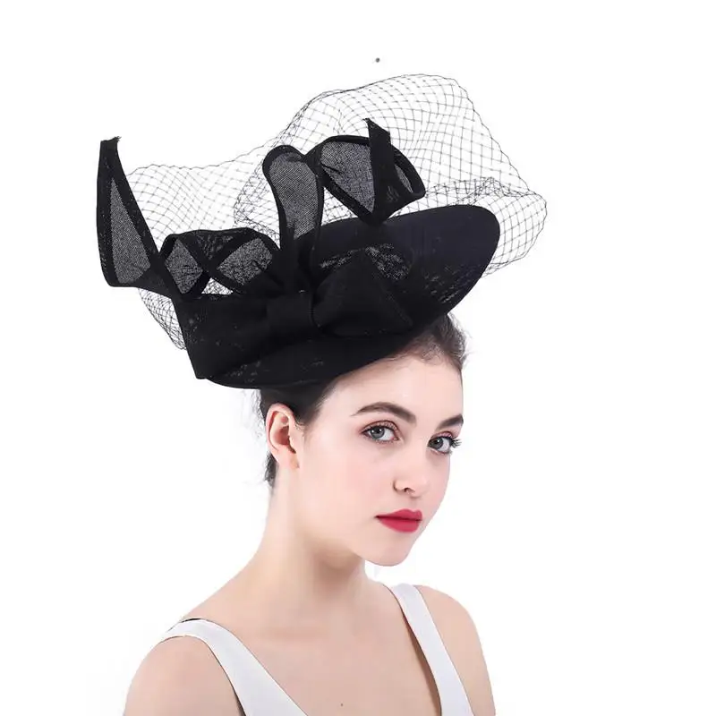 New Fashion Simple White/black/green/red Bride Fascinator Flax Mesh Hat Ribbons And Bow-knot Handmade Wedding Hat For Ladies
New Fashion Simple White/black/green/red Bride Fascinator Flax Mesh Hat Ribbons And Bow-knot Handmade Wedding Hat For Ladies