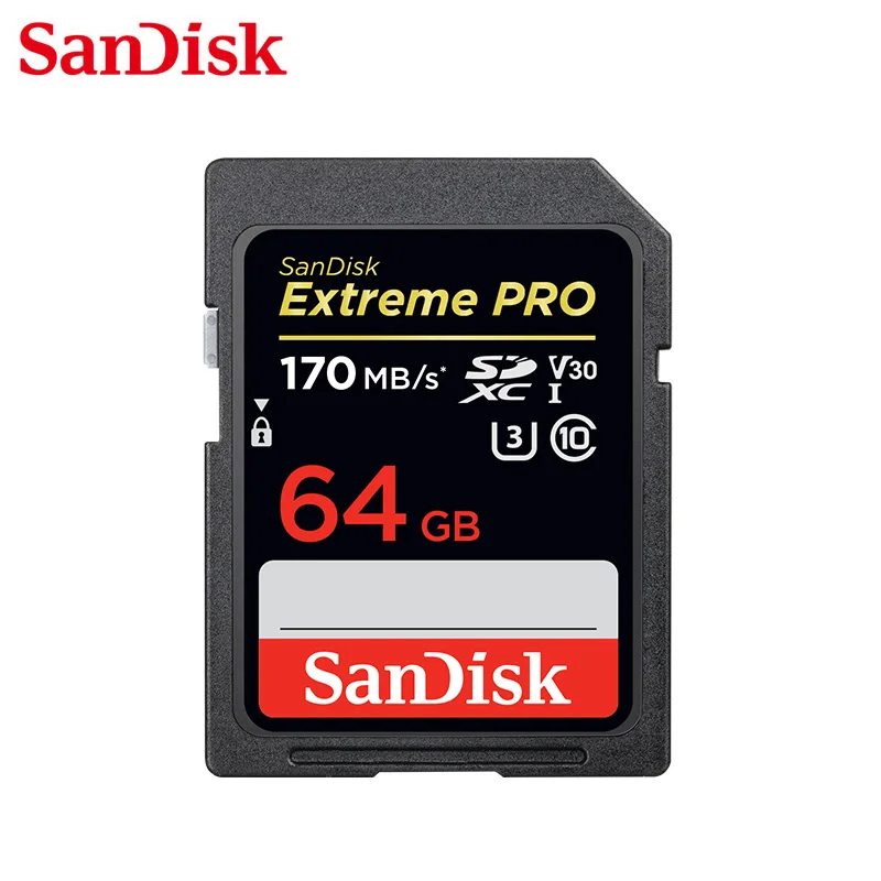 Original SanDisk Extreme PRO High Speed 170MB/S SD Memory Card 64GB V30 U3 C10 SDXC MicroSD Memory Card
Original SanDisk Extreme PRO High Speed 170MB/S SD Memory Card 64GB V30 U3 C10 SDXC MicroSD Memory Card