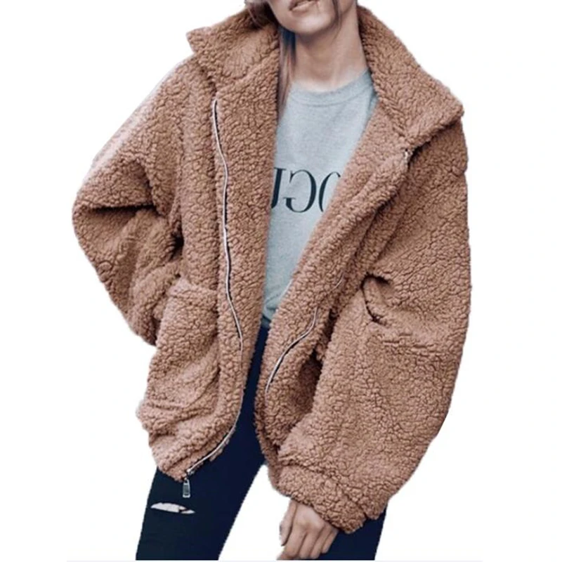 Elegant Faux Fur Ladies Autumn Winter Coat Women Warm Soft Zipper Fur Jacket Female Plush Overcoat Casual Outerwear Women Jacket
Elegant Faux Fur Ladies Autumn Winter Coat Women Warm Soft Zipper Fur Jacket Female Plush Overcoat Casual Outerwear Women Jacket