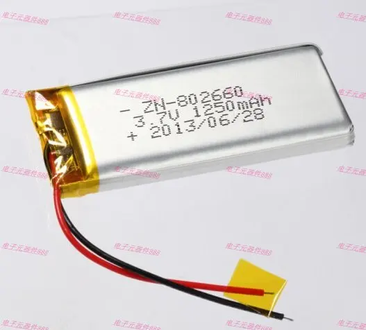 All 802660 1250mAh 3.7V polymer battery charging board battery built-in navigator Rechargeable Li-ion Cell Rechargeable Li-ion C
All 802660 1250mAh 3.7V polymer battery charging board battery built-in navigator Rechargeable Li-ion Cell Rechargeable Li-ion C