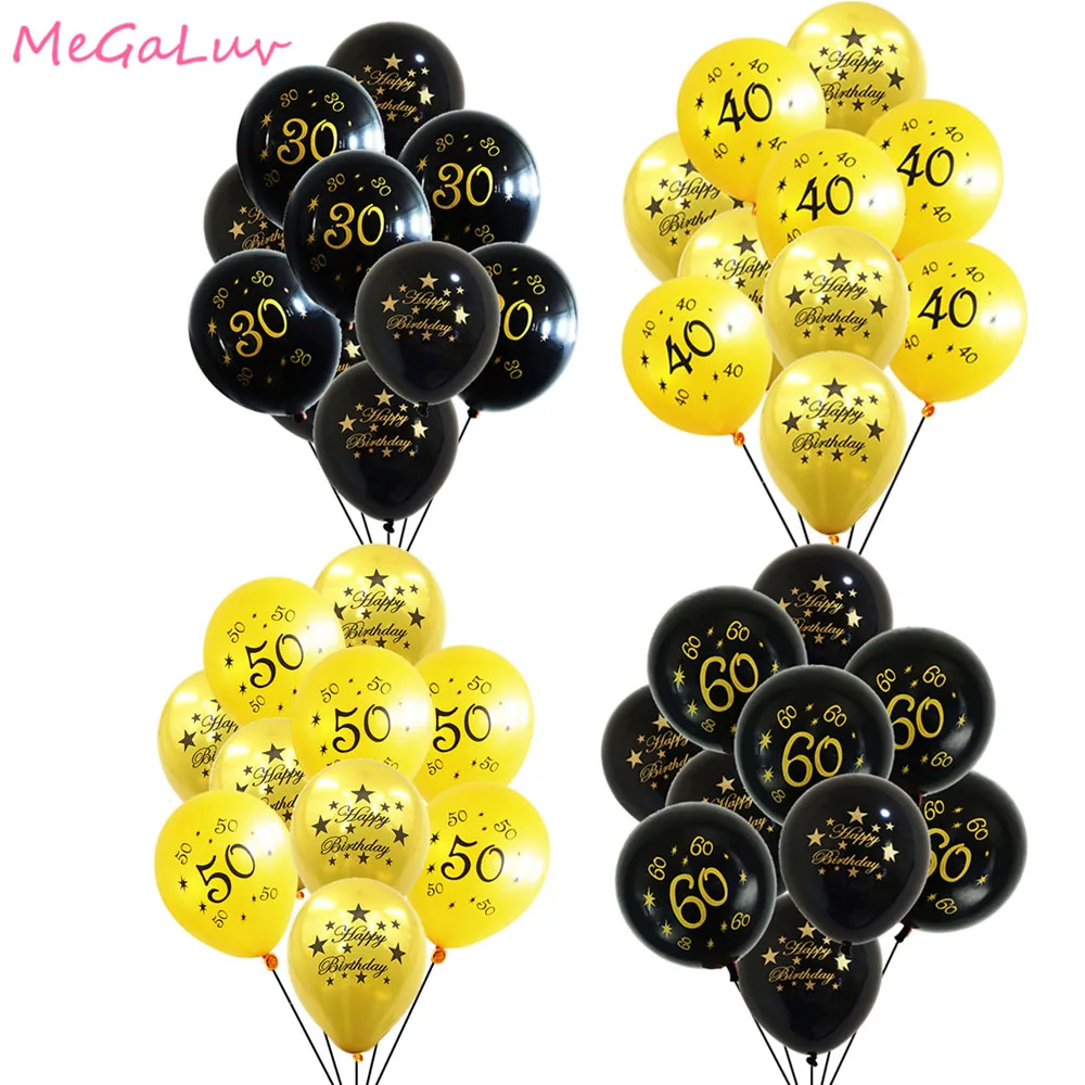 20pcs Gold Black 12inch 30th 40th 50th 60th Birthday Party Decorations Ballons Adult Birthday Party Decors 30 Ans Baloons
20pcs Gold Black 12inch 30th 40th 50th 60th Birthday Party Decorations Ballons Adult Birthday Party Decors 30 Ans Baloons