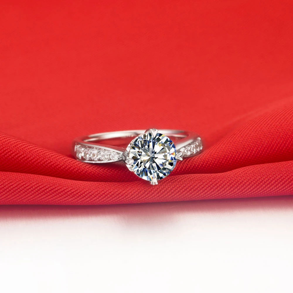 Classic Female Wedding Anniversary Fine Jewelry Ring 0.6CT White Clear Fine Diamond Solid Sterling Silver Ring For Bride
Classic Female Wedding Anniversary Fine Jewelry Ring 0.6CT White Clear Fine Diamond Solid Sterling Silver Ring For Bride