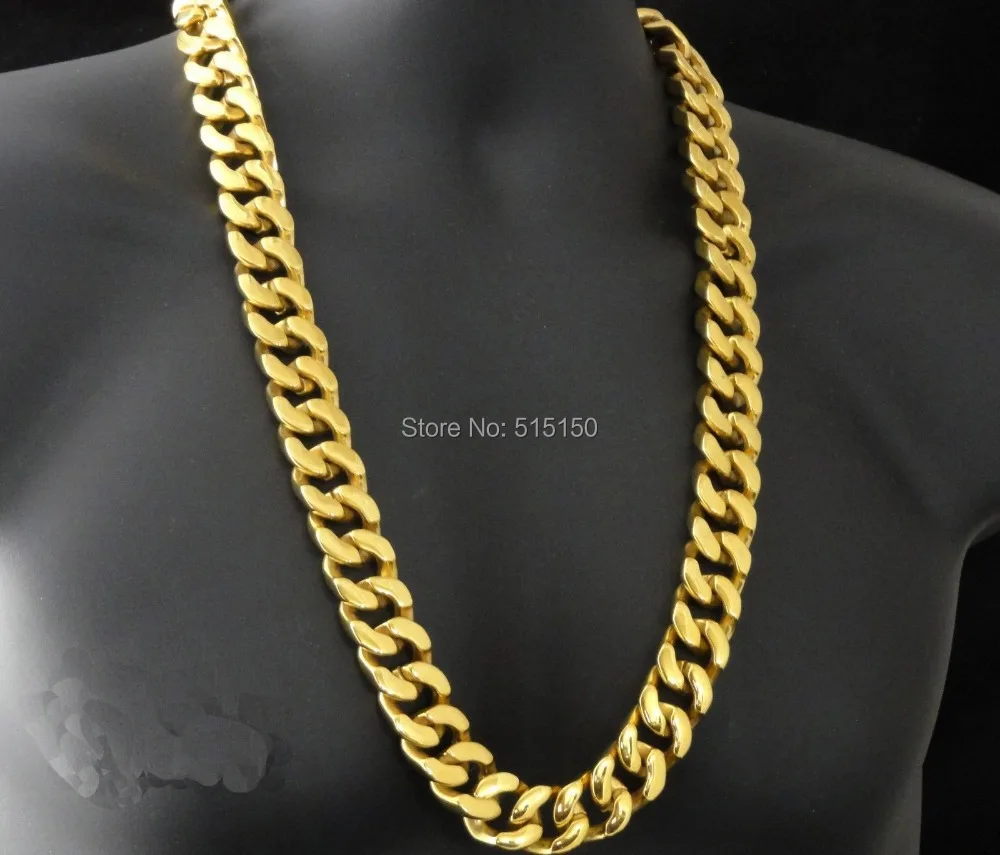 HEAVY HUGE 24K GOLD TONE 316L STAINLESS STEEL CUBAN LINK CHAIN NECKLACE(SUPER HEAVY)(28"x 20mm)
HEAVY HUGE 24K GOLD TONE 316L STAINLESS STEEL CUBAN LINK CHAIN NECKLACE(SUPER HEAVY)(28"x 20mm)
