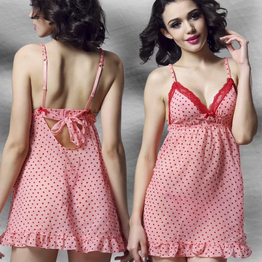 Lounge female ultra-thin chiffon pink heart fashion temptation sexy nightgown
Lounge female ultra-thin chiffon pink heart fashion temptation sexy nightgown