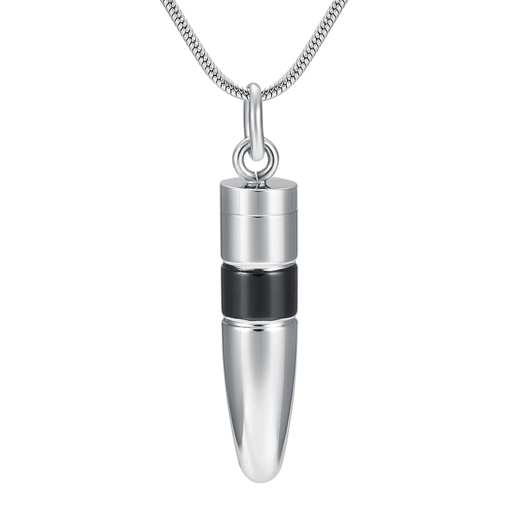 JJ9878 Bullet Stainless Steel Cremation Locket Necklace For Human /Pet Funeral Ashes Keepsake Memorial Urn Jewelry For Men Women
JJ9878 Bullet Stainless Steel Cremation Locket Necklace For Human /Pet Funeral Ashes Keepsake Memorial Urn Jewelry For Men Women