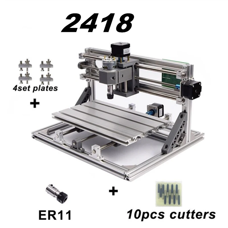 Фрезерный станок CNC 2418 с ER11 мини фрезерный для печатной платы резьбы по дереву