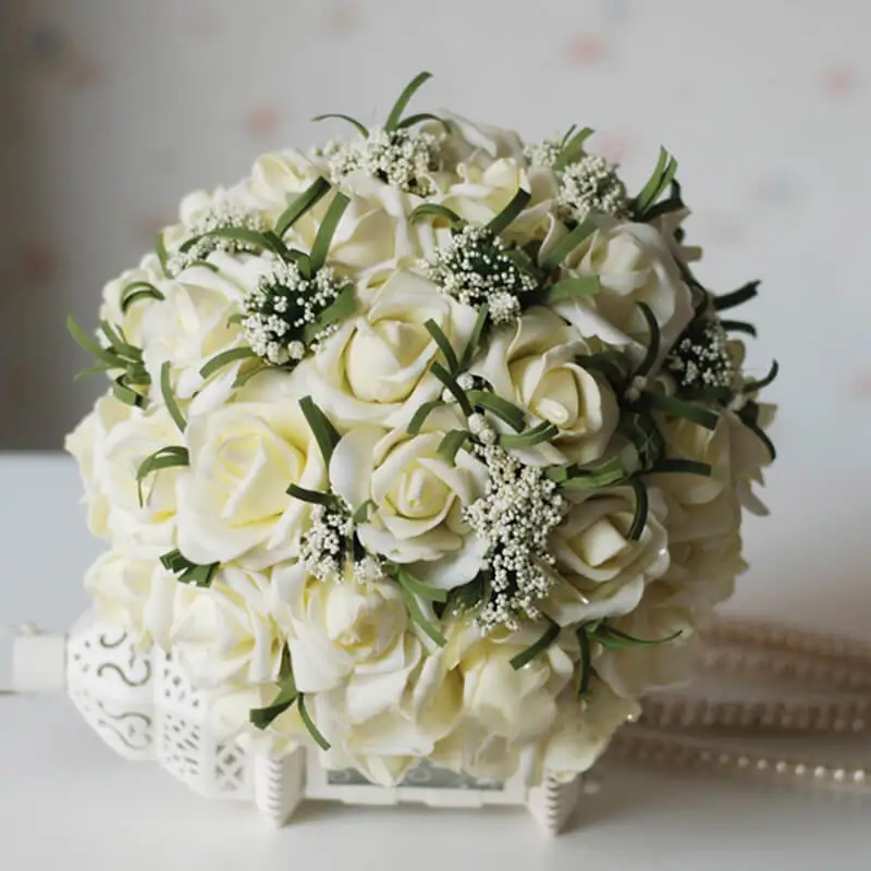 Ramos de Novia Handmade Artificial Ivory Wedding Bouquet Ribbon Flower Rose Bridal Bouquet Wedding Accessories Buque de Noiva
Ramos de Novia Handmade Artificial Ivory Wedding Bouquet Ribbon Flower Rose Bridal Bouquet Wedding Accessories Buque de Noiva