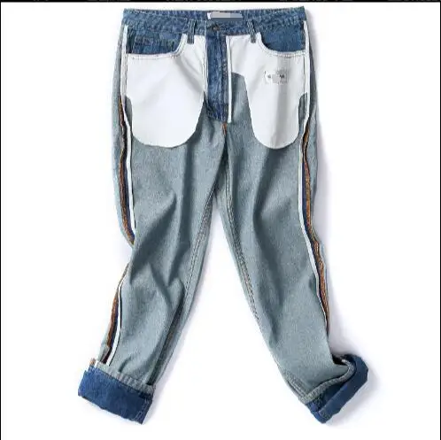 Men's summer thin jeans trousers men's street fashion trend stitching color pocket
Men's summer thin jeans trousers men's street fashion trend stitching color pocket