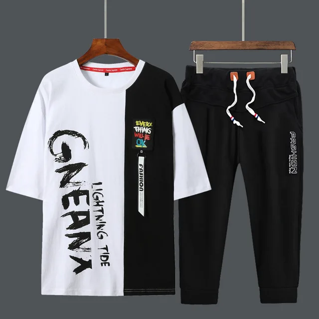 Rlyaeiz 2019 Summer Casual Set Men Tracksuit Letter Printed T shirts + Shorts Sporting Suits Male Loose Sweat Suit Plus Size 4XL
Rlyaeiz 2019 Summer Casual Set Men Tracksuit Letter Printed T shirts + Shorts Sporting Suits Male Loose Sweat Suit Plus Size 4XL