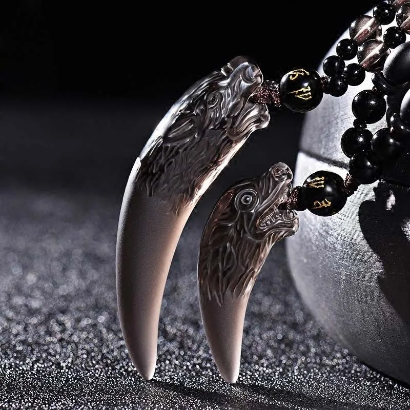 Natural Ice Obsidian Wolf Tooth Pendant Crystal Jewelry Drop Shipping Amulets Talismans Lovers Necklace For Men And Women
Natural Ice Obsidian Wolf Tooth Pendant Crystal Jewelry Drop Shipping Amulets Talismans Lovers Necklace For Men And Women