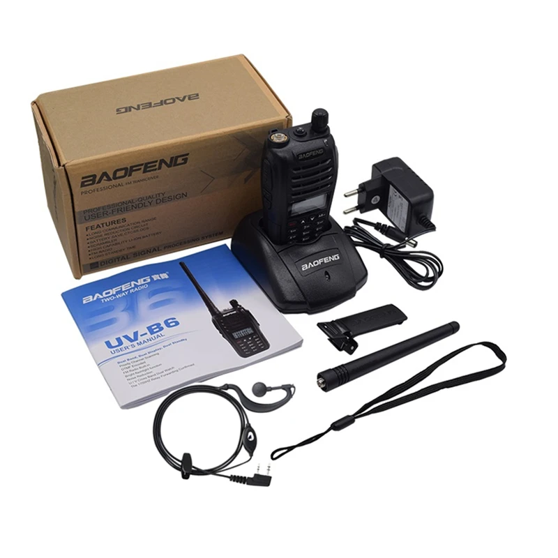 2PCS BaoFeng UV-B6 Portable Walkie Talkie UV B6 Two Way Radio Dual Band VHF/UHF Woki Toki 5W FM Radio Transceiver
2PCS BaoFeng UV-B6 Portable Walkie Talkie UV B6 Two Way Radio Dual Band VHF/UHF Woki Toki 5W FM Radio Transceiver