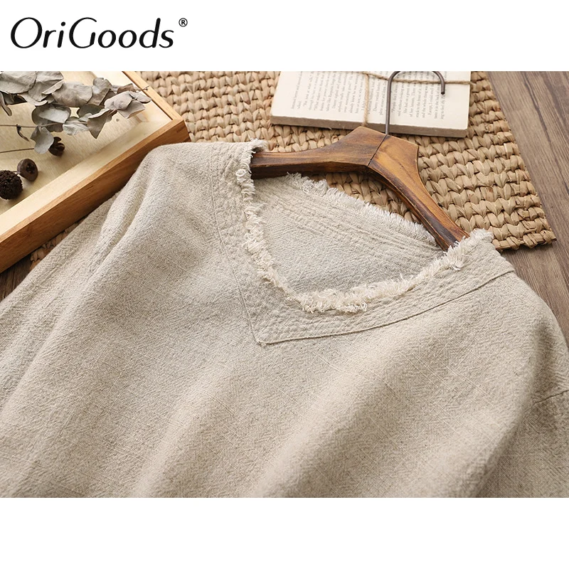 OriGoods Vintage Linen Dress Women V-neck Long sleeve Long Dress Plus size Loose Linen Summer Dress Solid White Robe Femme C210
OriGoods Vintage Linen Dress Women V-neck Long sleeve Long Dress Plus size Loose Linen Summer Dress Solid White Robe Femme C210