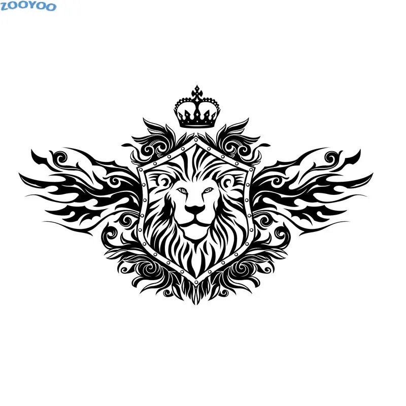 

ZOOYOO Crown Lion Shield Wall Sticker Fashionable Home Decor Removable Living Room Wall Decals Bedroom Decoration