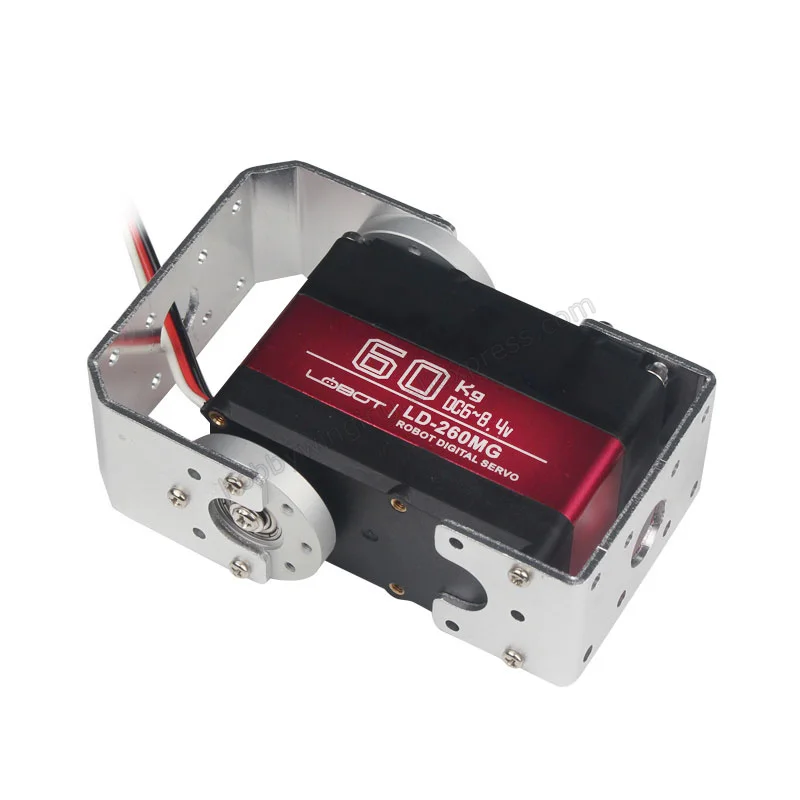 Hiwonder 180 degree 60KG High Torque Double Shaft Digital Robot Servo All Metal Gear LD-260MG with 2 Metal Brackets and Horn
Hiwonder 180 degree 60KG High Torque Double Shaft Digital Robot Servo All Metal Gear LD-260MG with 2 Metal Brackets and Horn