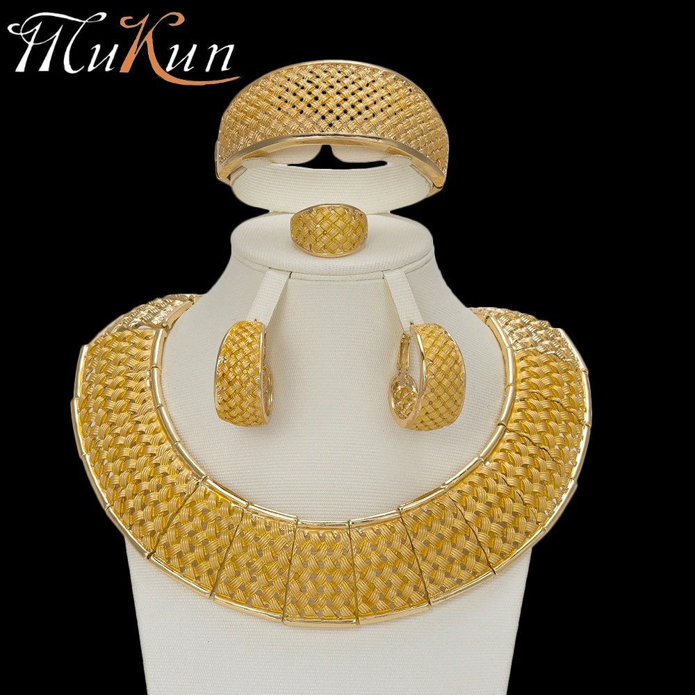 MuKun fashion African beads jewelry sets for women wedding Vintage Dubai gold jewellery sets luxury Italian jewelry designers
MuKun fashion African beads jewelry sets for women wedding Vintage Dubai gold jewellery sets luxury Italian jewelry designers